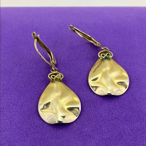 💛 Elegant Gold Plated Drop Earrings - Picture 1 of 4